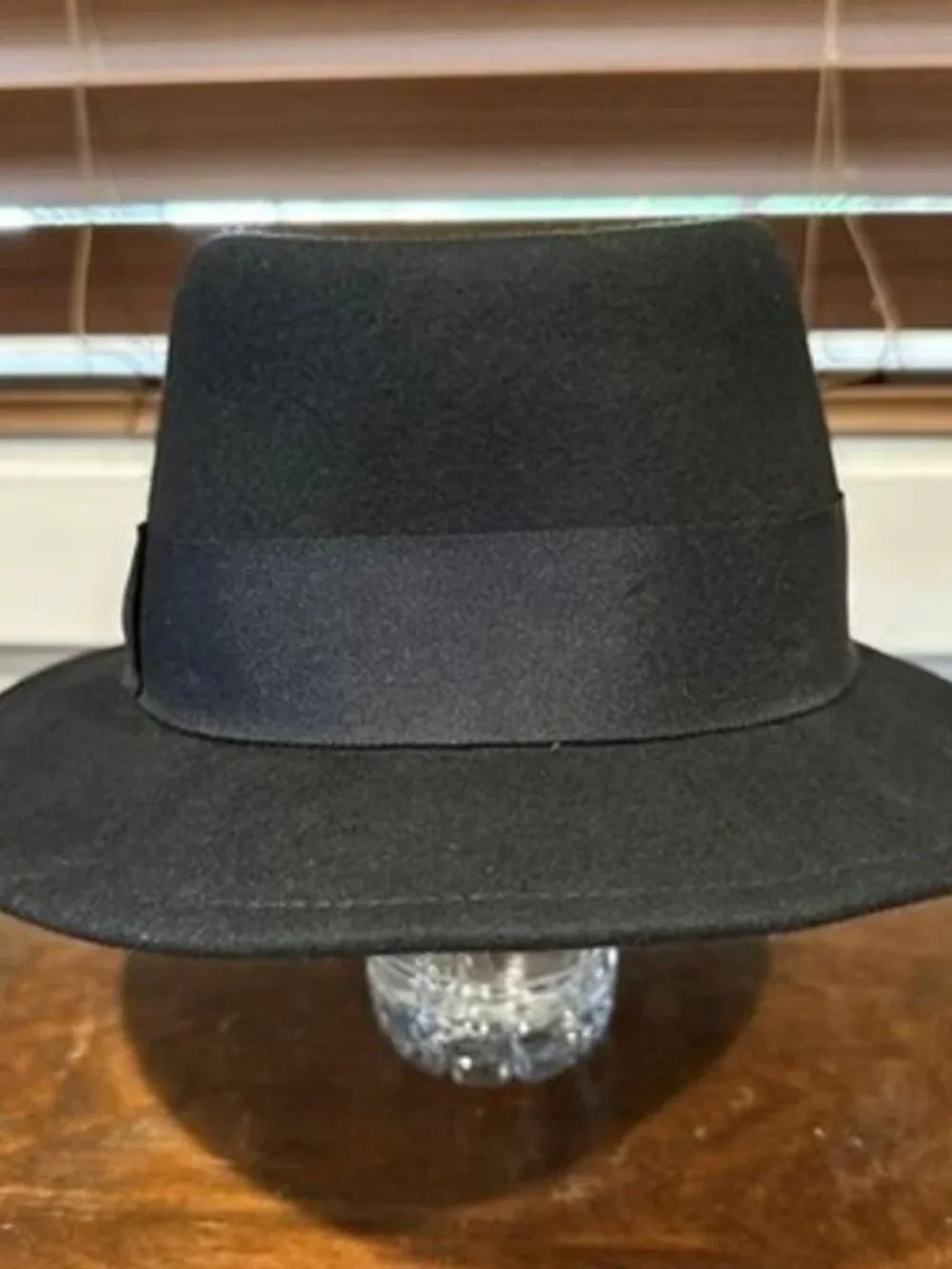 Goorin Bros 100-5801 Black 100% Wool Fedora Hat Mens Size Small